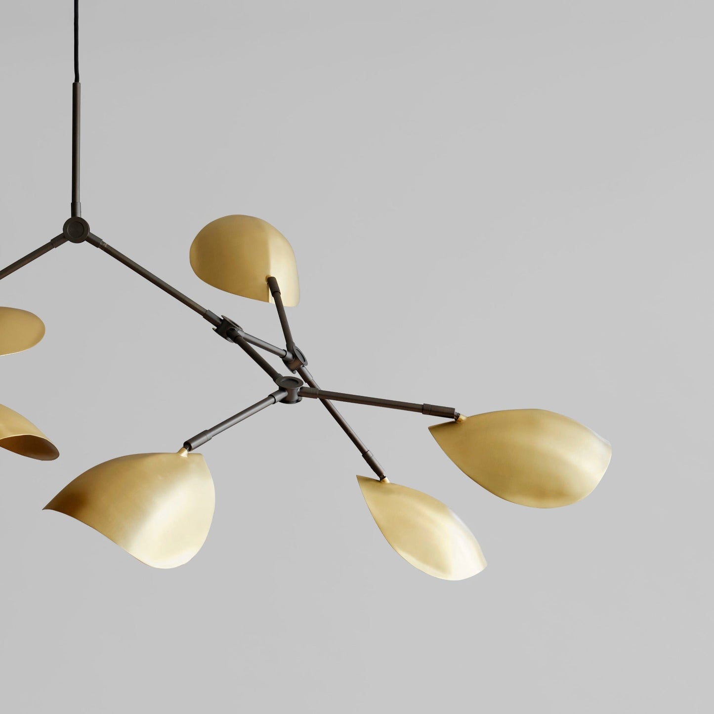 Stingray Chandelier. Brass w/ Rods - In-Stock