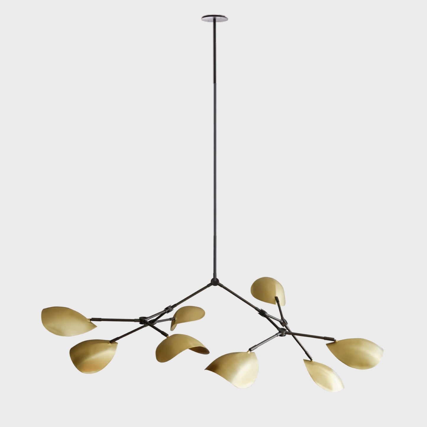 Stingray Chandelier. Brass w/ Rods - In-Stock